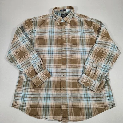 Camisa de franela de manga larga Pendleton Mason para hombre nueva con etiquetas talla XL marrón a cuadros  Foto 1 de 4
