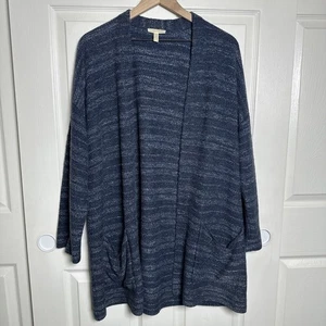 Cárdigan kimono a rayas mezcla de algodón orgánico talla XL para mujer Eileen Fisher X-grande - Imagen 1 de 10