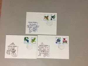 Set of three Poland 1977 FOREST FRUITS fdc with sixstamps - Picture 1 of 1