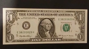 1999 $1 Federal Reserve Note Repeater Uncirculated Condition - Picture 1 of 10