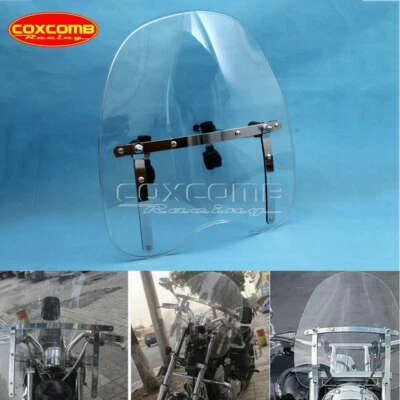 For Honda Shadow Spirit 750 1100 VLX600 18'' Clear Windshield Wind Deflector - Image 1 of 4