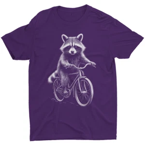 Maglietta Raccoon Equitazione Bicicletta Bici Ciclismo Ciclista Maglietta Animale - Foto 1 di 12