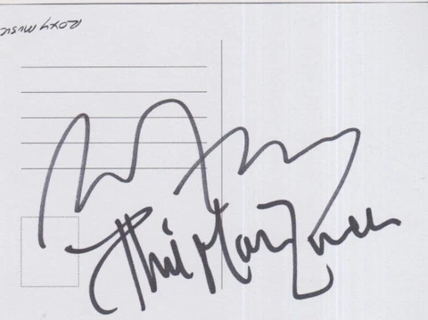 Roxy Music Postcard    **HAND SIGNED by Bryan Ferry and Phil**    AUTOGRAPHED Cover