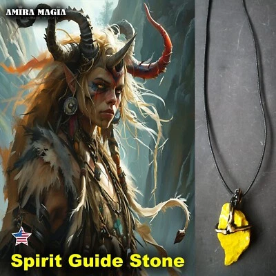 Collar colgante de piedras preciosas sin cortar Conviértete en bruja Portal mágico Amuleto Piedra cruda Babero Foto 1 de 4