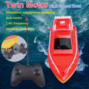 RC Boat Remote Control Twin Motor High Speed Boat RC Racing Outdoor Toy RC Bo WE - Picture 1 of 13