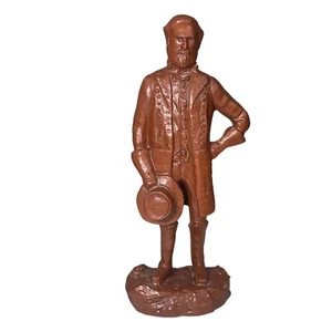 Robert E Lee Pecan Resin Figurine Wood Carved Red Mill USA #426 - Picture 1 of 6