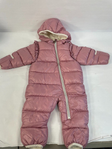 Tuta da neve Michael Kors 6 12M bambina rosa zip cappuccio puffer accogliente maglione caldo