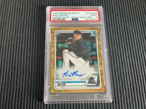 2020 BOWMAN DRAFT MAX MEYER *CHROME GOLD WAVE REFRACTOR AUTO #21/50 PSA 9 MINT*
