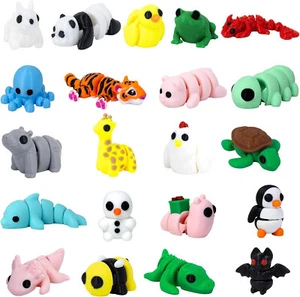 21-teiliges Mini 3D-gedrucktes Tier-Set, flexible Zappeln, alle verschieden, 1"-2" Größen - Bild 1 von 7