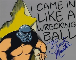 The Shock Master Signed 8x10 WWF Pro Wrestling Photo Typhoon Tugboat WCW 1 - Picture 1 of 5