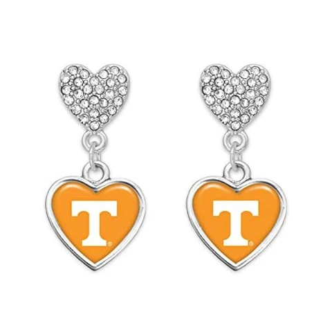 43428 Tennessee Amara Silver Crystal Heart Earrings Jewelry Gift UT Cover