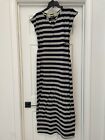 Oh Baby By Motherhood Size:Medium, Gray/Navy Striped Dress - Pre-Owned