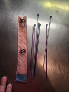 Vintage Hero Bag Pack Knitting Needles Needle Lot Set USA St5 10 10.5" Aluminum - Picture 1 of 15