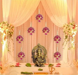 Ganpati decoration items for home, Wall Decor Lotus Hanging for Home Decor - Bild 1 von 5
