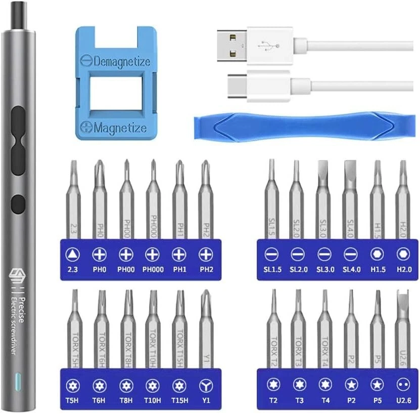 SM Mini Electric Screwdriver 28 in 1 Repair Tool Kit for iPhone/Laptop/Watch/PS5 - Image 1 of 4