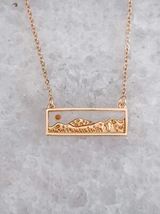 Plunder Design Fashion Jewelry Climb Your Mountain Delicate Gold Chain Necklace - Picture 1 of 12