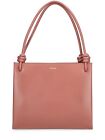 Jil Sander Giro mittlere Kirschholz rosa Leder Top Griff Tasche Neu