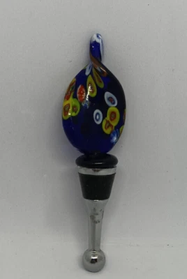BEAUTIFUL Murano Colorful Millefiori Twisted Glass Wine Champagne Bottle Stopper - Изображение 1 из 4