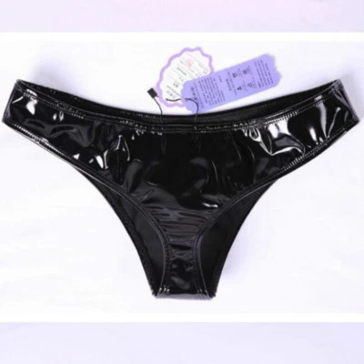 Kunst Latex Slip Wetlook Low Waist Unisex Sexy Stretch Tanga G-String Höschen - Bild 1 von 4