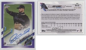 2021 Topps Chrome Purple Refractor /250 Eddy Alvarez #RA-EA Rookie Auto RC