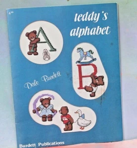 Designs by Dale Burdett: Teddy’s Alphabet Cross Stitch Booklet, NEW FREE SHIP! - Picture 1 of 5