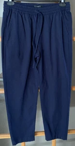 Pantalon crop femme J Crew coton stretch bleu marine élastique cordon de serrage neuf sans étiquette petit - Photo 1/5