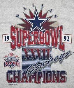 Vtg Nfl Super Bowl Xxvii Dallas Vs Buffalo short sleeve ash color shirt KV36805 - Picture 1 of 2