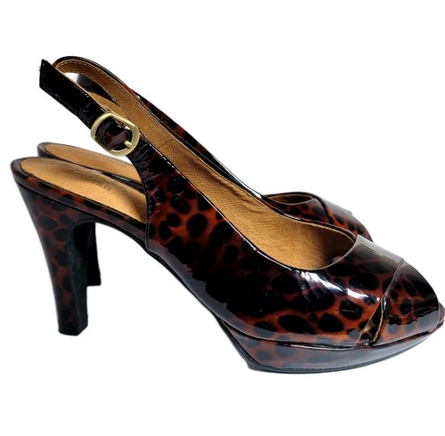 Clarks donna Wessex Bria platform pump tomaia in pelle punta aperta taglia 6M mobwife