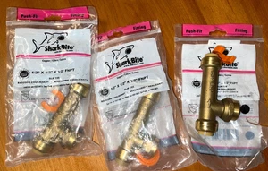 SharkBite 1/2” x 1/2” x 1/2” FNPT Push-to-Connect SLIP TEE Fitting U3482LF (3) - Picture 1 of 5