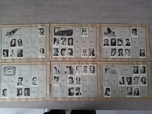 1952 Felix Potin Movie Card Album Page Moviecard Cinema Bette Davis Chaplin