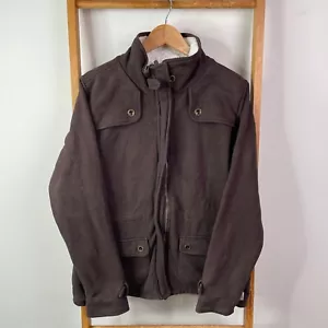 Carhartt Sweat Sherpa Jacket Womens Large 12/14 Dark Brown Workwear Full Zip - Picture 1 of 12