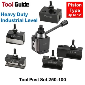 6pc Piston Type Quick Change Tool Post AXA 250-100 for 12" Lathe Boring Parting - Picture 1 of 11