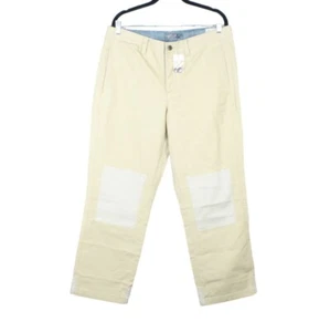 LL Bean Men's Signature Camp Chino Pants Front Tonal Patches Cotton Tan 35x29 - Picture 1 of 11
