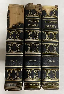 Antique Samuel Pepys' Diary and Correspondence 3 Volume Set 1920 - Picture 1 of 6