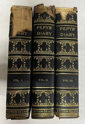Antique Samuel Pepys' Diary and Correspondence 3 Volume Set 1920 — 第 1/4 张图片