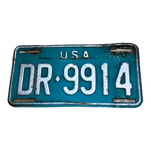 Vintage Usa Collectible License Plate Original Tag # DR 9914 Green White - Picture 1 of 3