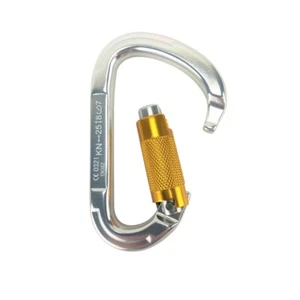 Heavy Duty Climbing Screwgate Locking Aluminum D Ring Carabiner Hammock Clip - Picture 1 of 4