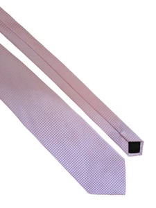 GORGEOUS GENTS TIE | Classic Mens Pink White Plaid Check Patterned | 100% SILK - Picture 1 of 3
