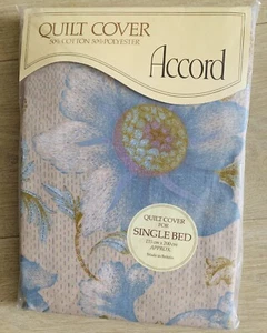 Vintage Retro Duvet Cover by Accord Floral Size Single New - Picture 1 of 8