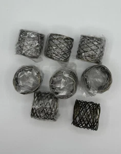 Brass Wire Napkin Rings Holders Set of 8 Table Settings Mid Century Modern - Picture 1 of 3