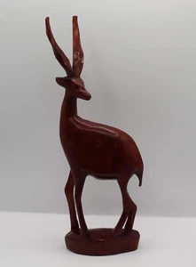 🫎 Dekorative Handgeschnitzte Holzfigur Statue - Gazelle / Antilope - 30 cm hoch - Bild 1 von 3