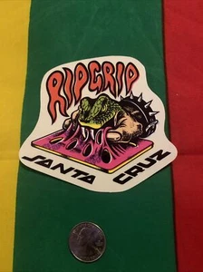 1980s Santa Cruz Pink Orange Rip Grip Snake Punk Grip Out Of Print Sticker - Picture 1 of 2