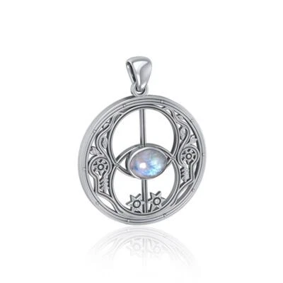 Chalice Well 925 Sterling Silver Pendant Choice of Gemstone Spiritual Jewelry - Image 1 of 4