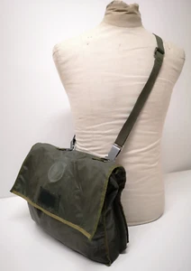 Swedish Army Rubberized Vinyl Waterproof Side Shoulder Messenger Bag - Picture 1 of 17