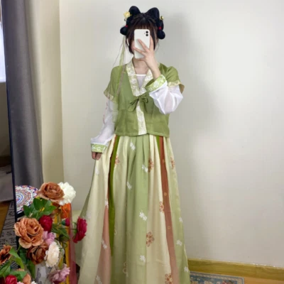 Conjunto de 3 piezas de falda de gasa de hadas chinas Hanfu para mujer antigua vestido de princesa Foto 1 de 4