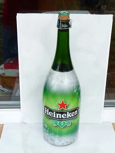 Heineken Large bottle glass 1.5 liters empty used rare 1500 ml beer cap stars - Picture 1 of 7
