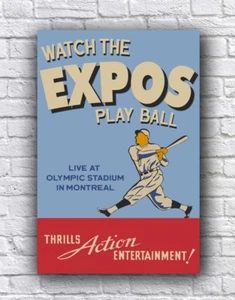 Montreal Expos Live at Olympic Stadium Vintage Style Play Ball Cardstock Poster - Picture 1 of 1