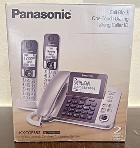 PANASONIC Corded / Cordless Phone System Answering Machine & Talking Caller ID - Zdjęcie 1 z 6