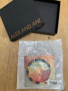 Alex and Ani Radiance Blue Bangle Bracelet Rafaelian Gold NIP - Picture 1 of 3