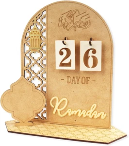 Ramadan Advent Calendar Wooden Decorations,30 Day Countdown Til Eid Gift for Kid - Picture 1 of 12